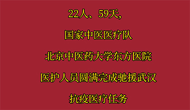 北京中医药大学东方医院荣获全国抗击新冠肺炎疫情先进集体